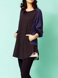 Pushup sleeve tunic